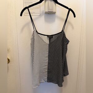 Topshop Black and White Vertical Split Stripe Tank Size US 4